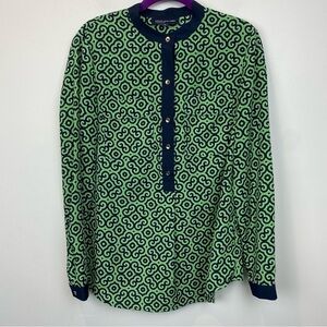 Jones New York • print long sleeve popover blouse